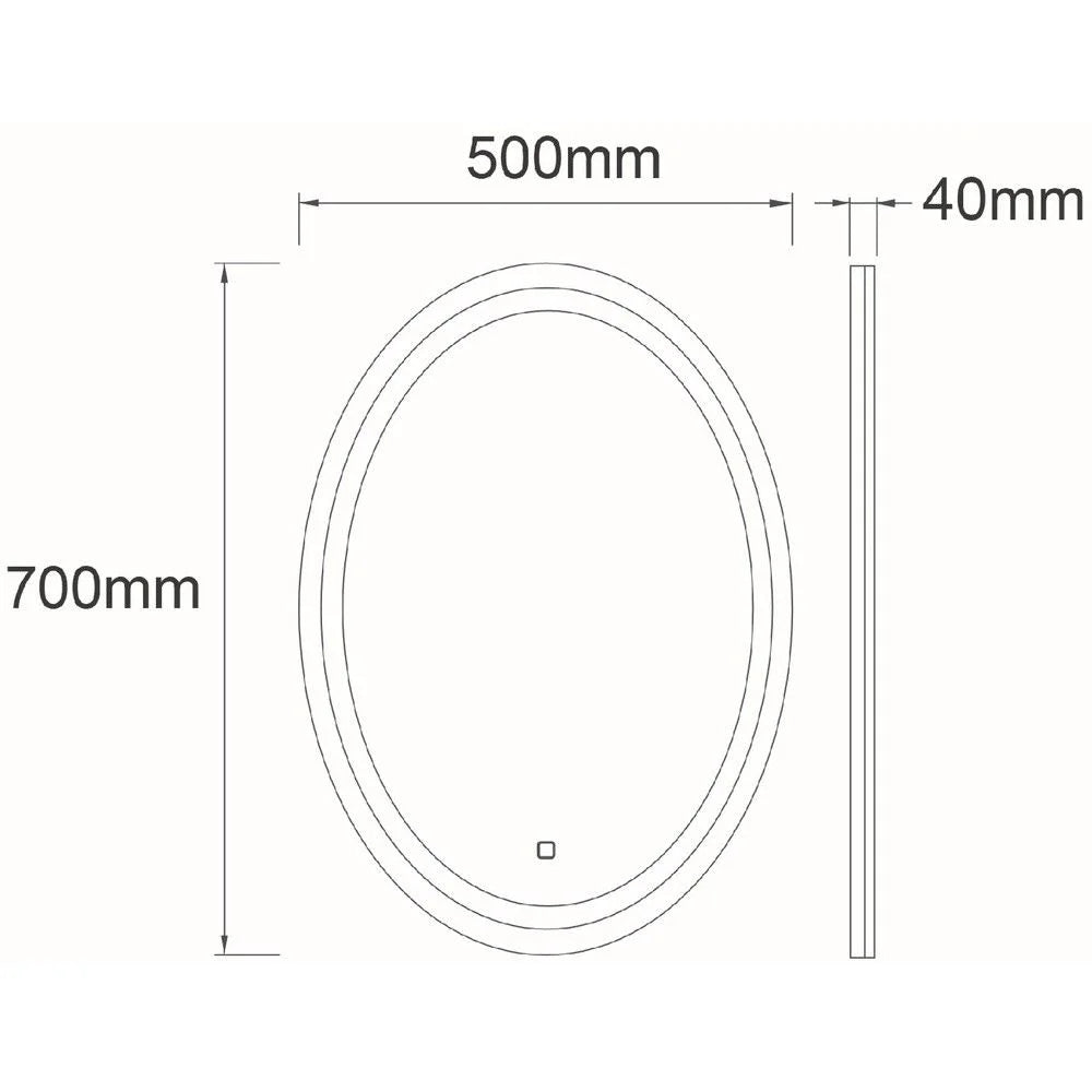 Oglinda LED RIVEN 50x70CM 3 Lumini, Functie Dezaburire, Ceas, Touch