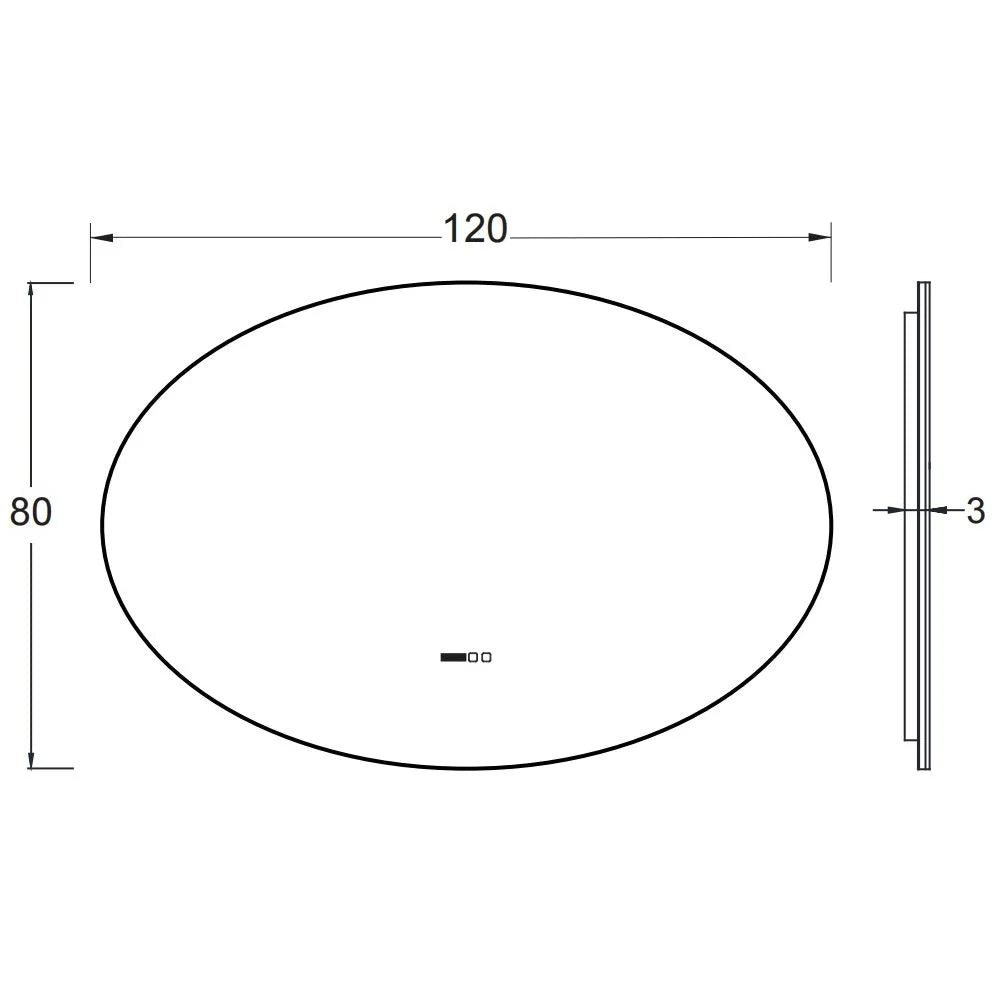 Oglinda LED LIMENA 120x80CM Functie Dezaburire, Ceas, Touch, 3 Lumini