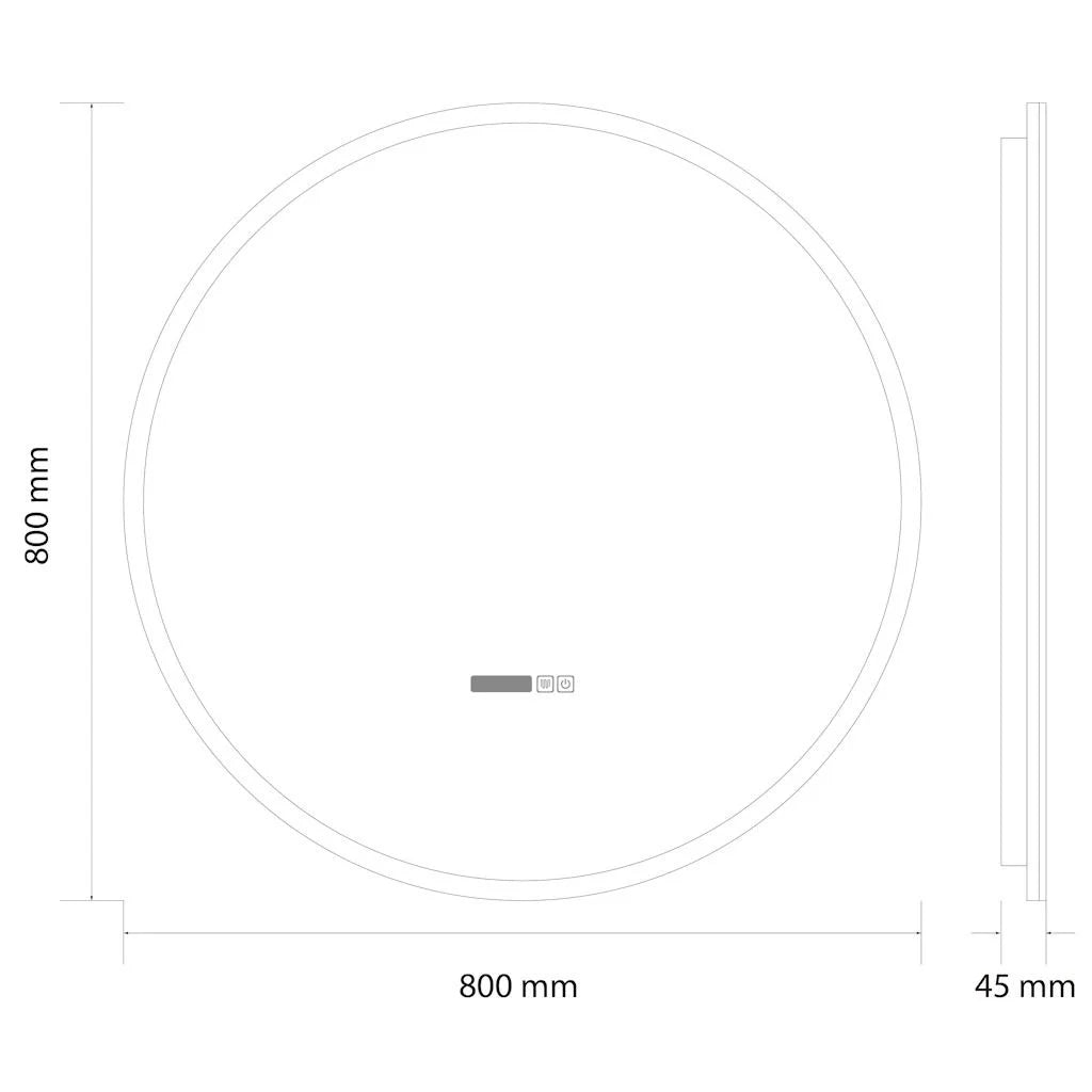 Oglinda LED LIMENA 80CM Functie Dezaburire, Ceas, Touch, Senzor Miscare, 3 Lumini