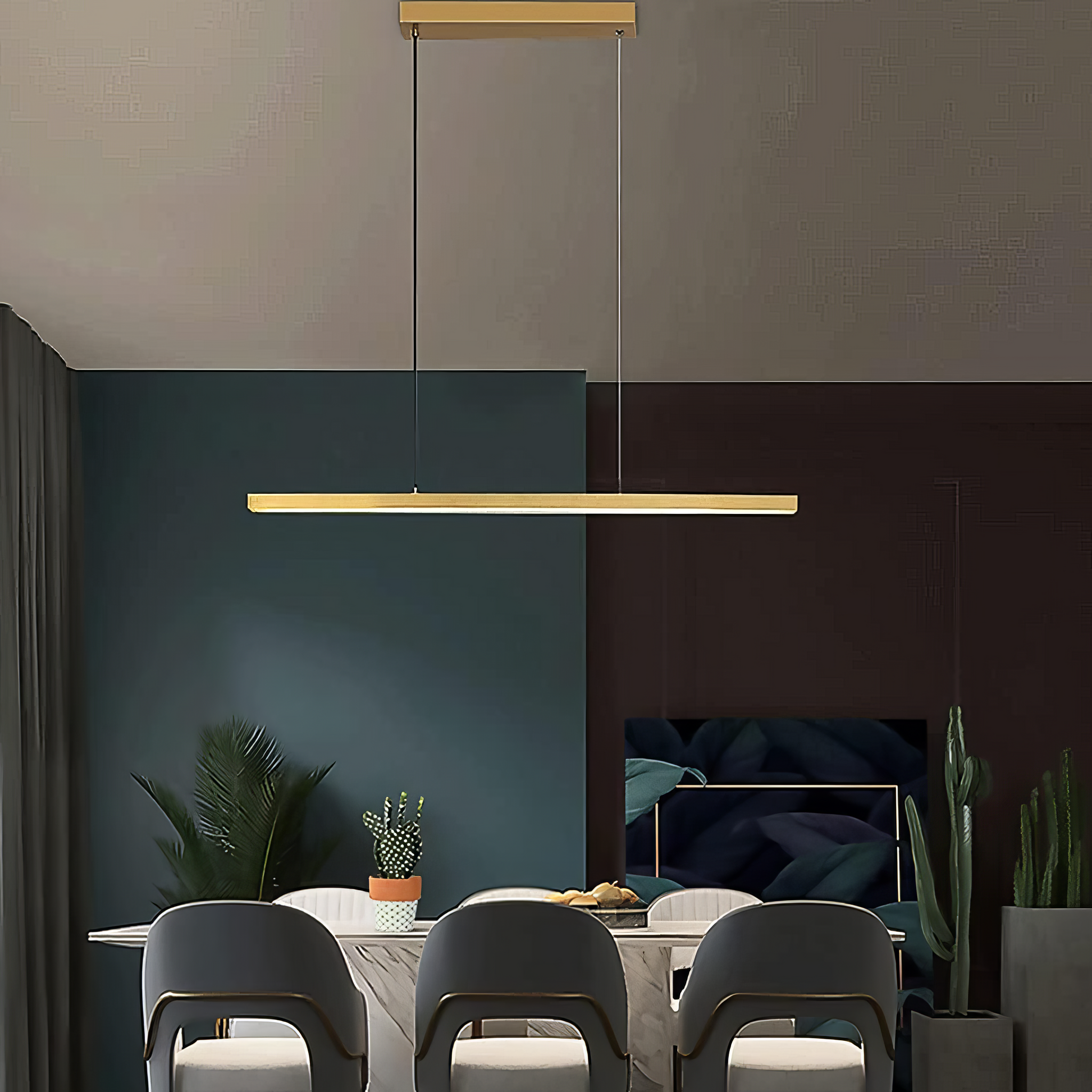 Lustra LED 36W OFFICE Suspendata Gold cu Telecomanda SE-P1936-100 GD AURIE / SUSPENDATE Lighting Fixtures