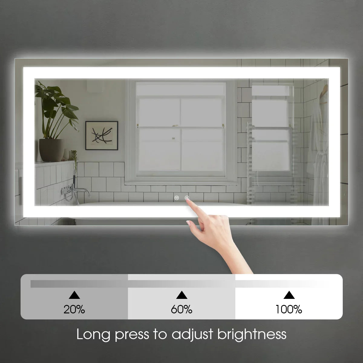 Oglinda Led 120X70Cm Functie Dezaburire Si Touch J23 Mirror