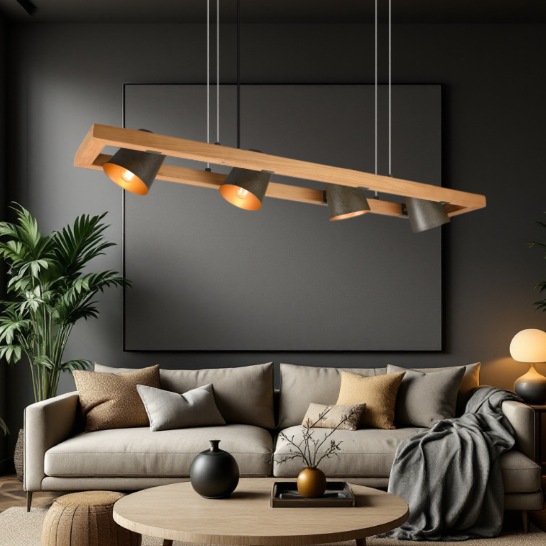 Lustra Suspendata 4xE14 Lyssé 25W LEMN / SUSPENDATE Lighting Fixtures