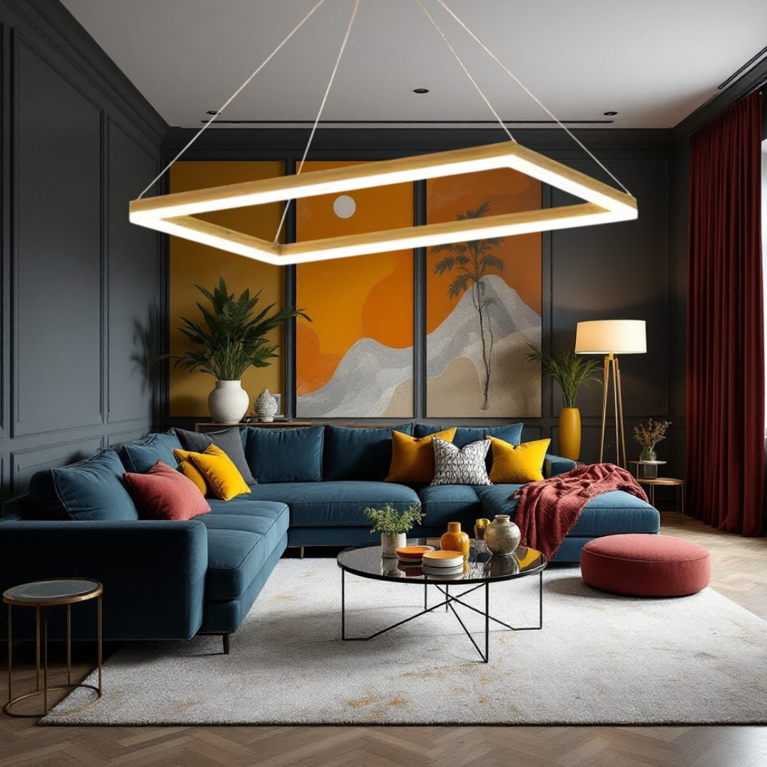 Lustra LED Suspendata Gold GlowPanel AURIE / 120CM / SUSPENDATE Lighting Fixtures