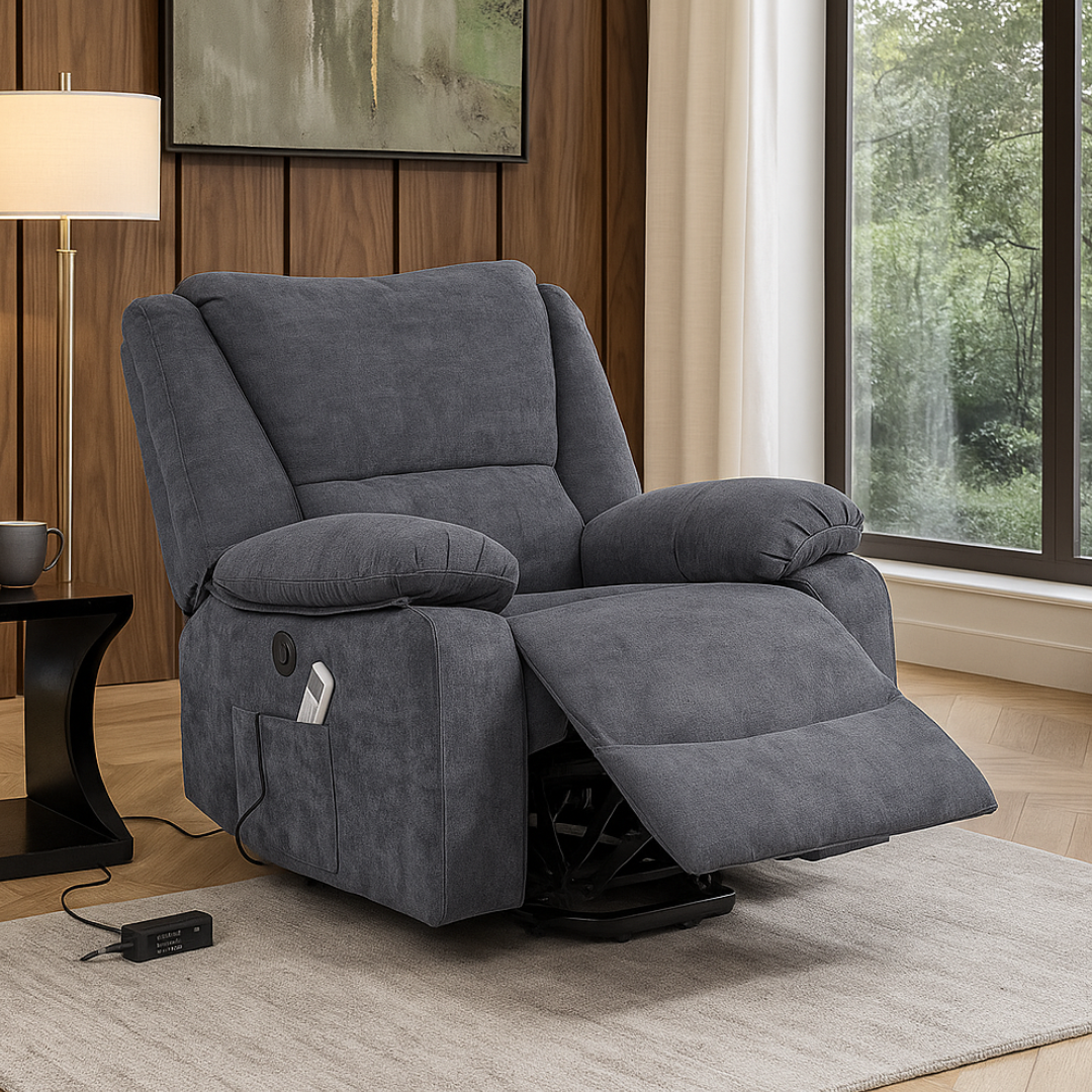 Fotoliu cu Masaj și Încălzire Recliner Electric Gri Inchis FOTOLIU CU MASAJ/RECLINER/INCALZIRE / GRI Chairs