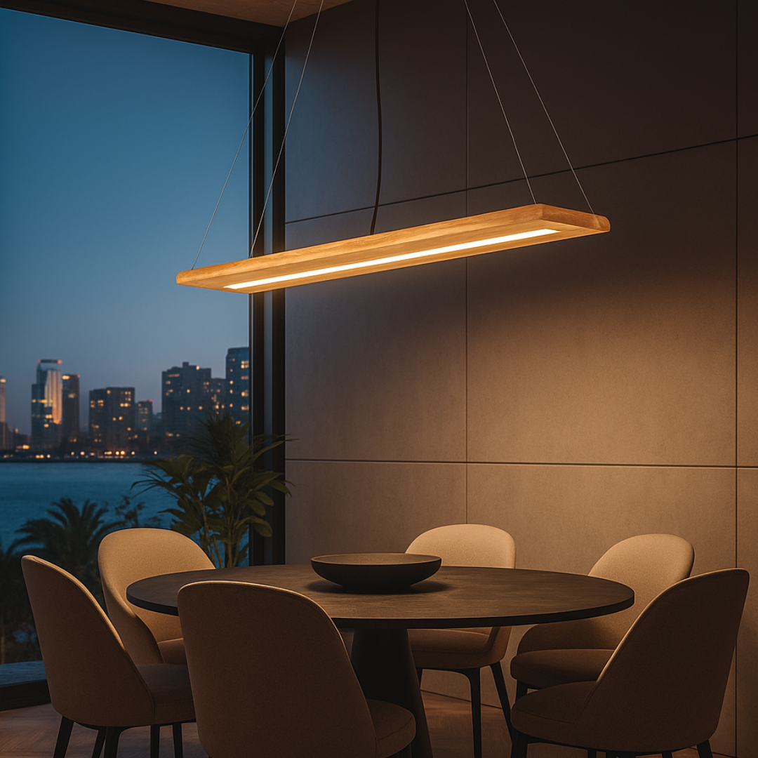 Lustra LED Suspendata BRAD 27W LEMN / SUSPENDATE Lighting Fixtures