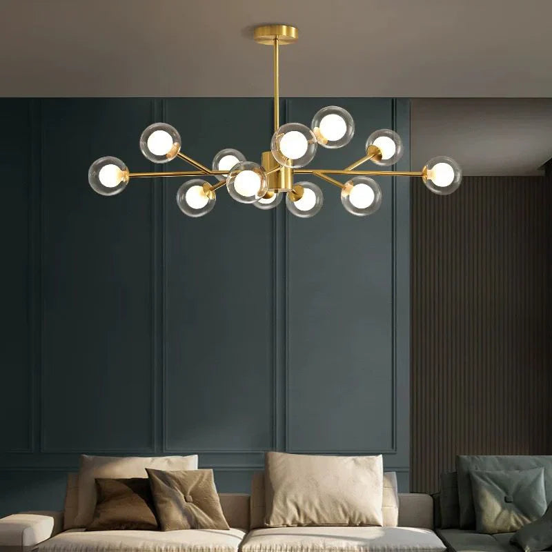 Lustra Abajur BERGAMO Gold 15xG9 AURIE / ABAJUR Chandeliers