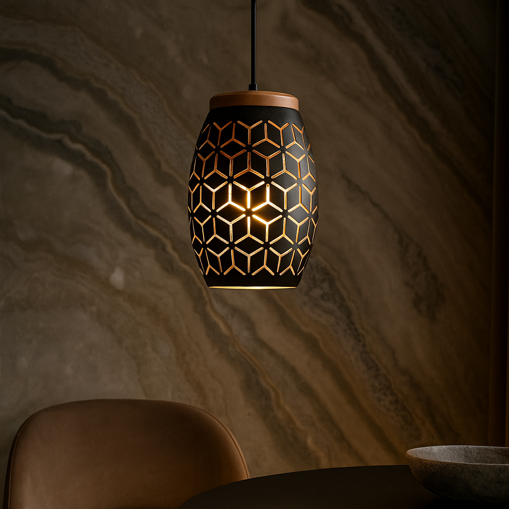 Pendul BIDAR 1x E27 Black NEAGRA / VINTAGE SI RETRO DESIGN Lighting Fixtures