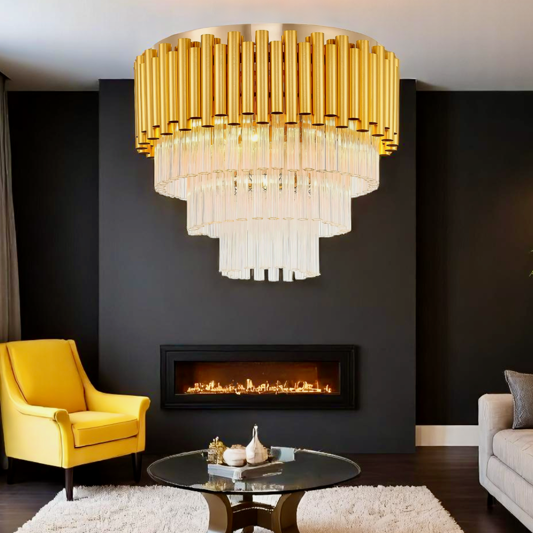 Lustra Cristal Gold 4xE14 Novelli AURIE / CRISTAL / 38CM Chandeliers Crystal