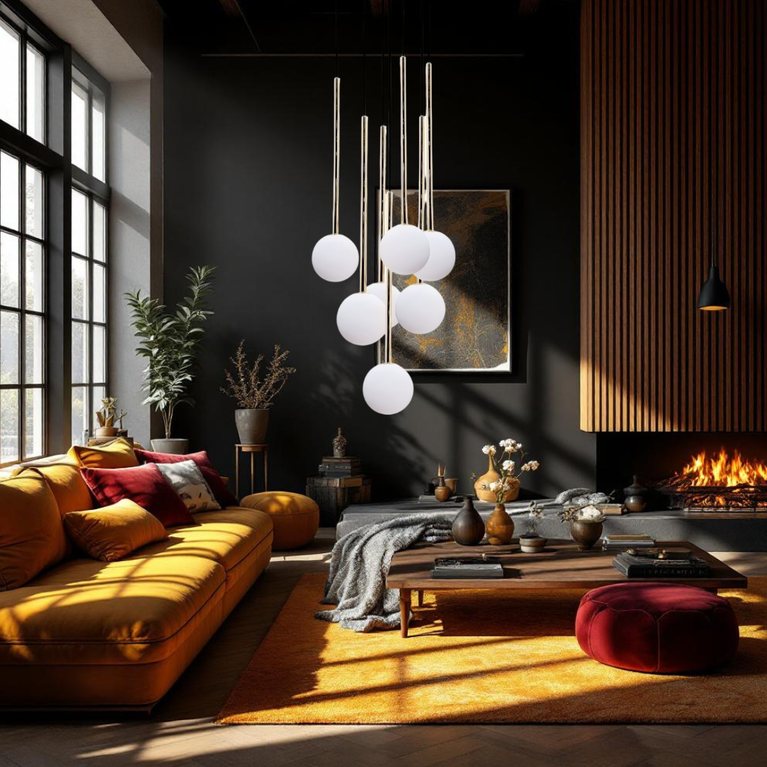 Lustra Abajur 7xG9 Black Nuvon NEAGRA / ABAJUR Chandeliers