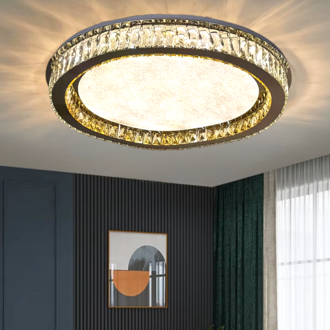 Lustra LED Aplicata Glamour Halo Cristal Telecomanda Chandeliers