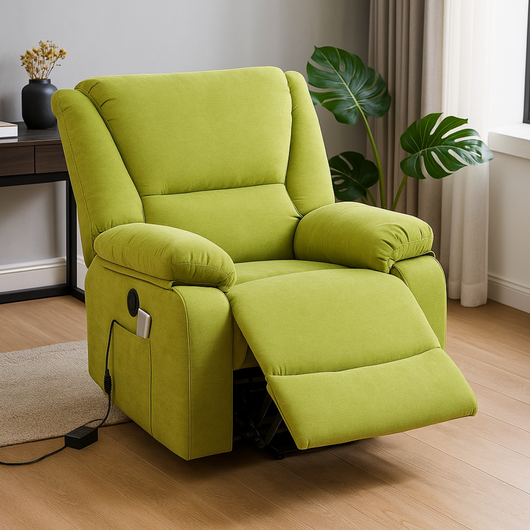 Fotoliu cu Masaj și Încălzire Recliner Electric Verde FOTOLIU CU MASAJ/RECLINER/INCALZIRE / VERDE Chairs