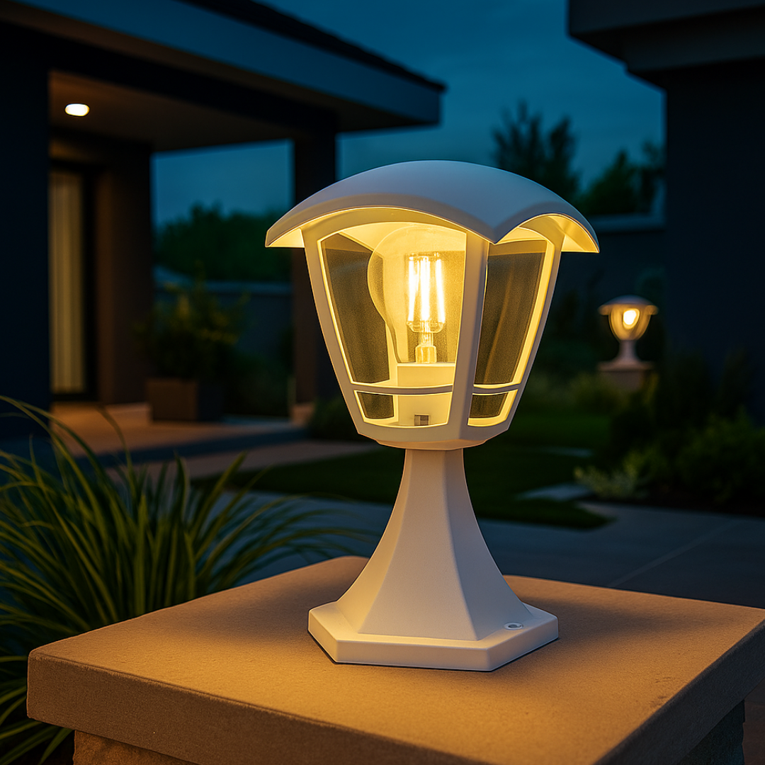 Felinar cu Picior de Gradina BERLIN White ALBA / STALP ORNAMENTAL / E27 EXTERIOR LAMP