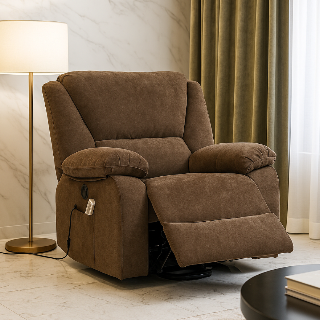 Fotoliu cu Masaj și Încălzire Recliner Electric Maro FOTOLIU CU MASAJ/RECLINER/INCALZIRE / Brown Chairs
