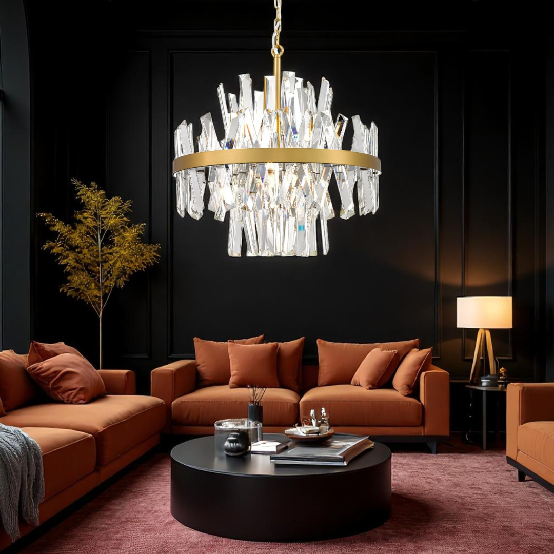 Lustra Suspendata Gold 8xG9 28W CONSTANTINOPOLE AURIE / CRISTAL / 50CM Chandeliers Crystal