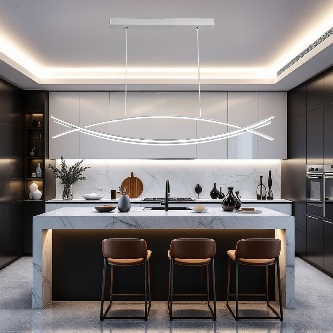 Lustra LED 80W OFFICE Suspendata WHITE cu Telecomanda WHITE / 120CM / SUSPENDATE Lighting Fixtures