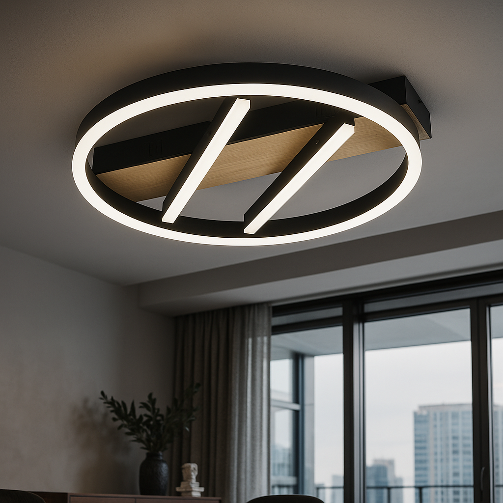 Lustra LED Zenn Telecomanda Wifi 2.4G Black 3 Culori G4217 NEAGRA / 45CM / CIRCLE DESIGN Lighting Fixtures