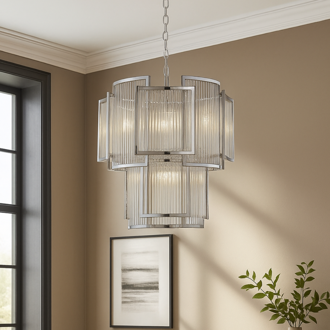 Lustra Suspendata 8xE14 Chrome Vissaro CHROME / CRISTAL Chandeliers