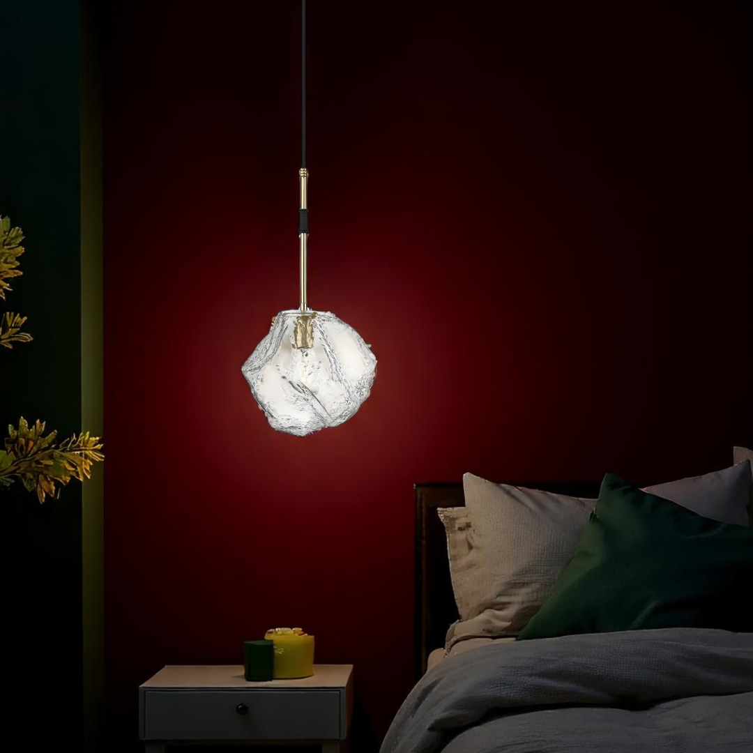 Pendul 1xE27 Matte Black + Gold IceArt NEGRU + AURIU / MINIMALIST DESIGN Lighting Fixtures