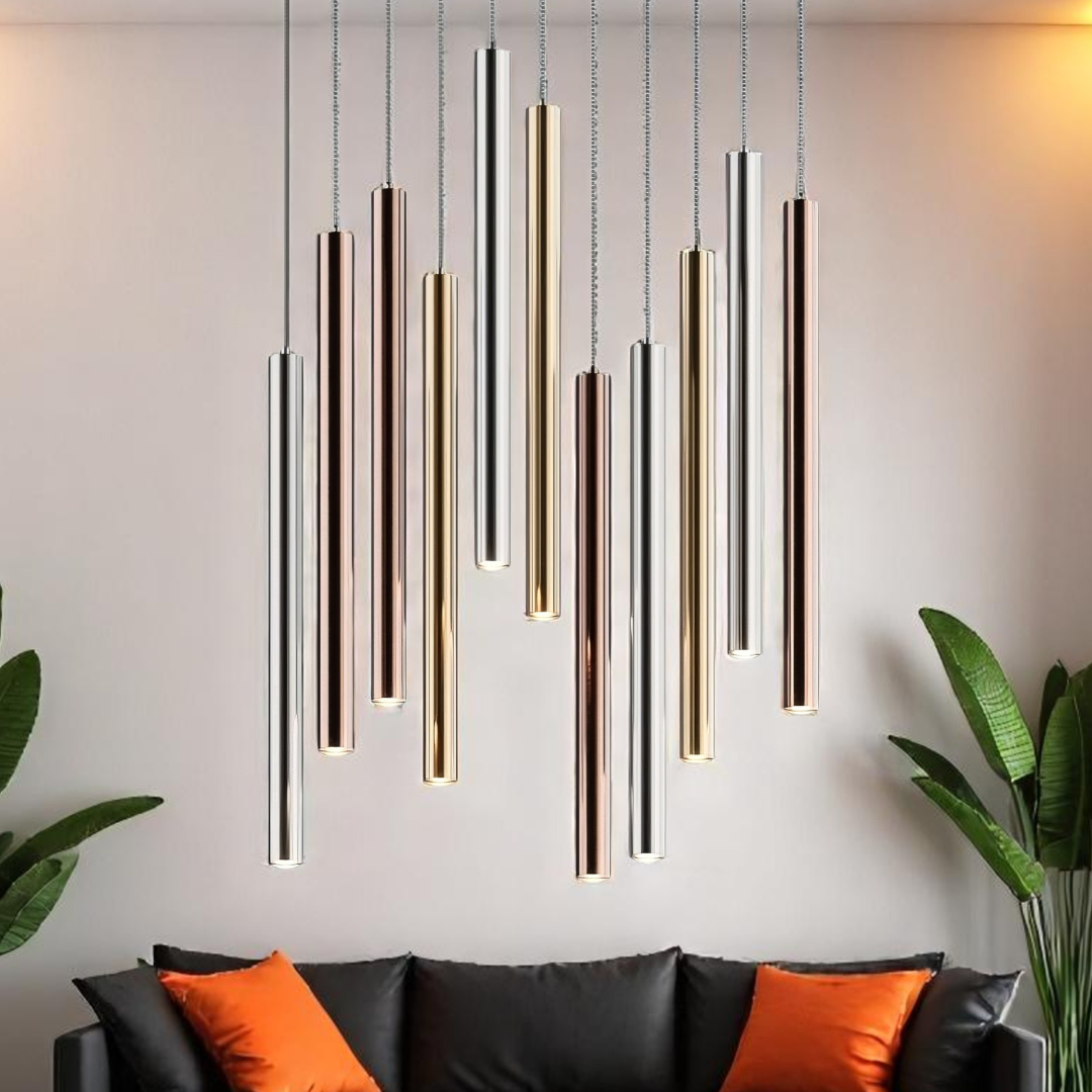 Lustra LED Chrome/Gold/Copper 11x5W 3000K CHROME / SUSPENDATE Lighting Fixtures