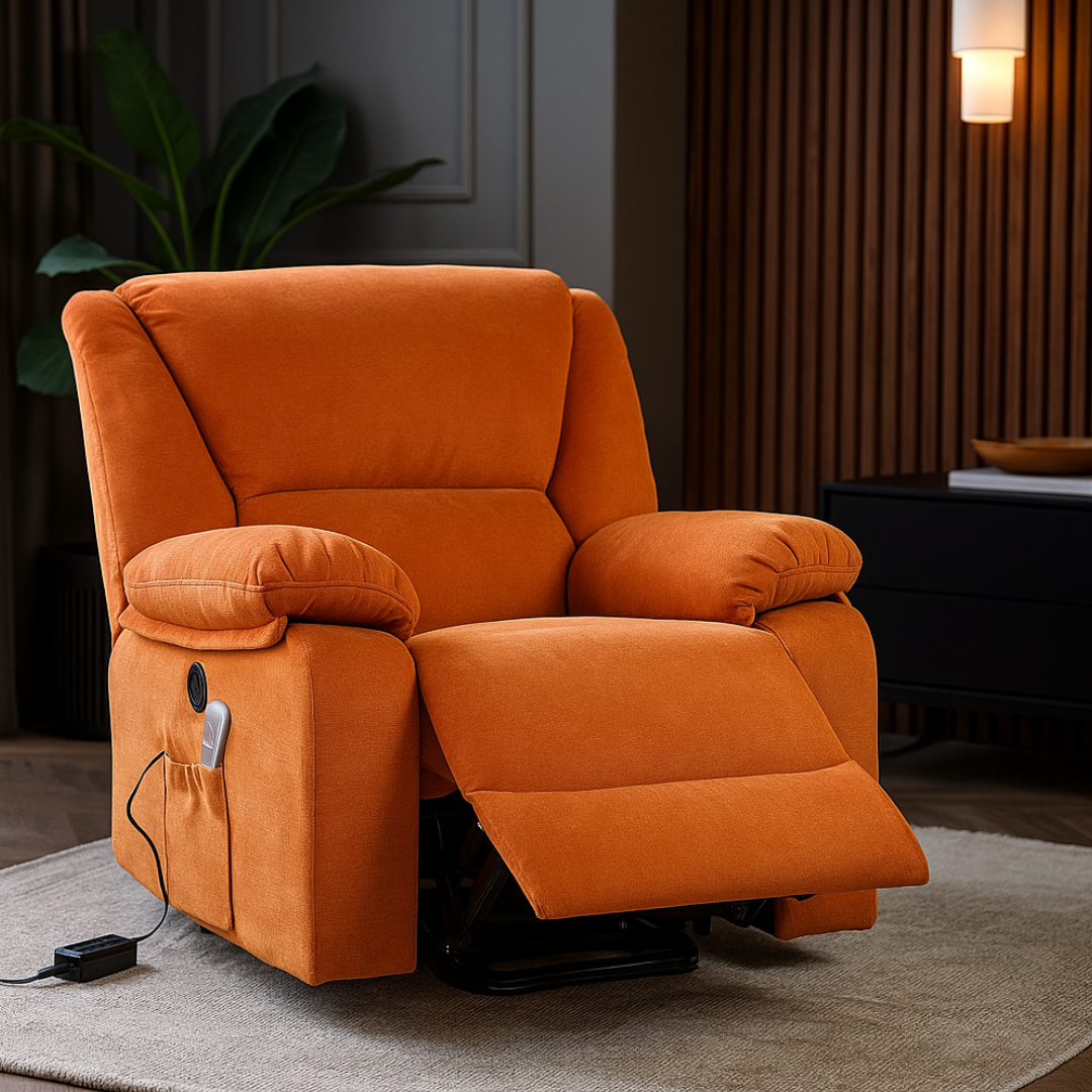 Fotoliu cu Masaj și Încălzire Recliner Electric Portocaliu FOTOLIU CU MASAJ/RECLINER/INCALZIRE / Portocaliu Chairs