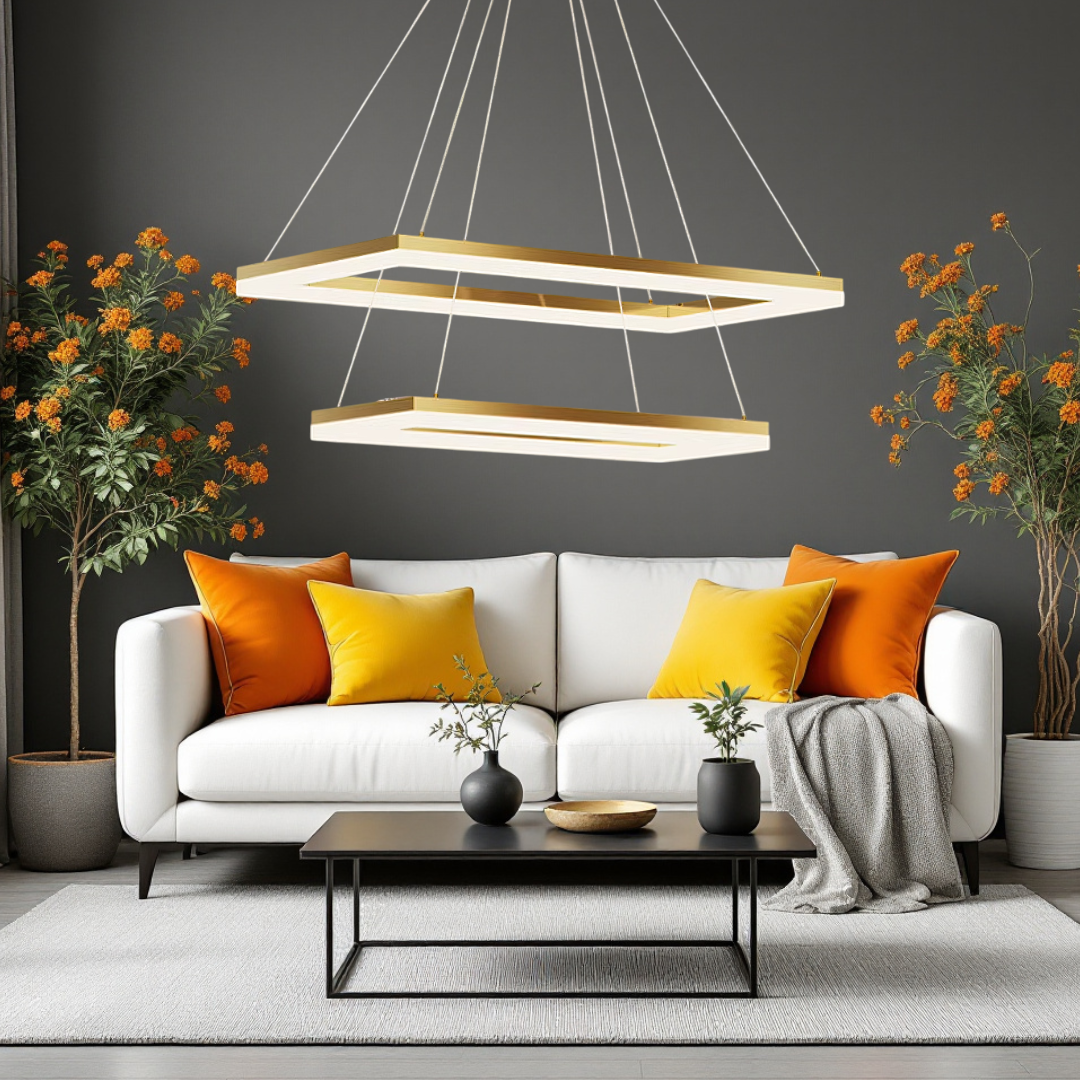 Lustra LED Suspendata Gold GlowFix AURIE / 120CM / SUSPENDATE Lighting Fixtures