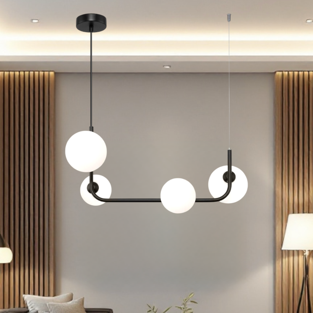 Lustra Abajur MAT BLACK Urban Orbit 4xE27 - 3001-4 NEAGRA / ABAJUR Chandeliers