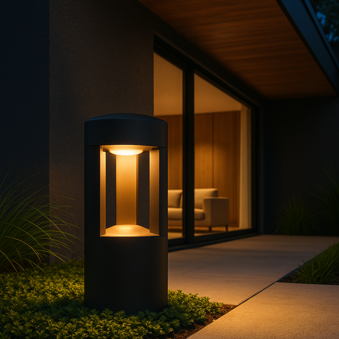 Stalp de Gradina LED DALLAS NEAGRA / STALP ORNAMENTAL / ALB CALD EXTERIOR LAMP