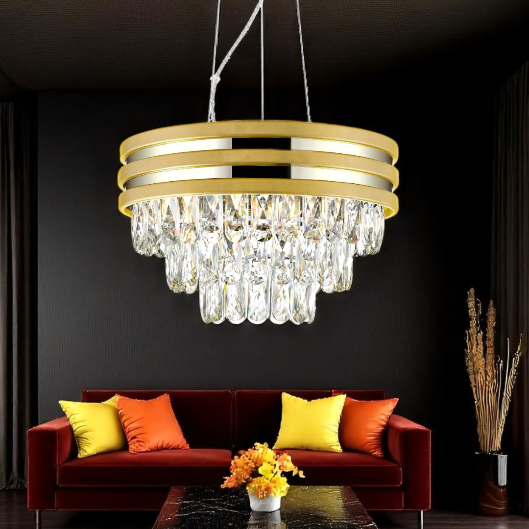 Lustra Glam Aurie/Argintie cu Cristale Ø38 cm AURIE / CRISTAL / 38CM Chandeliers Crystal