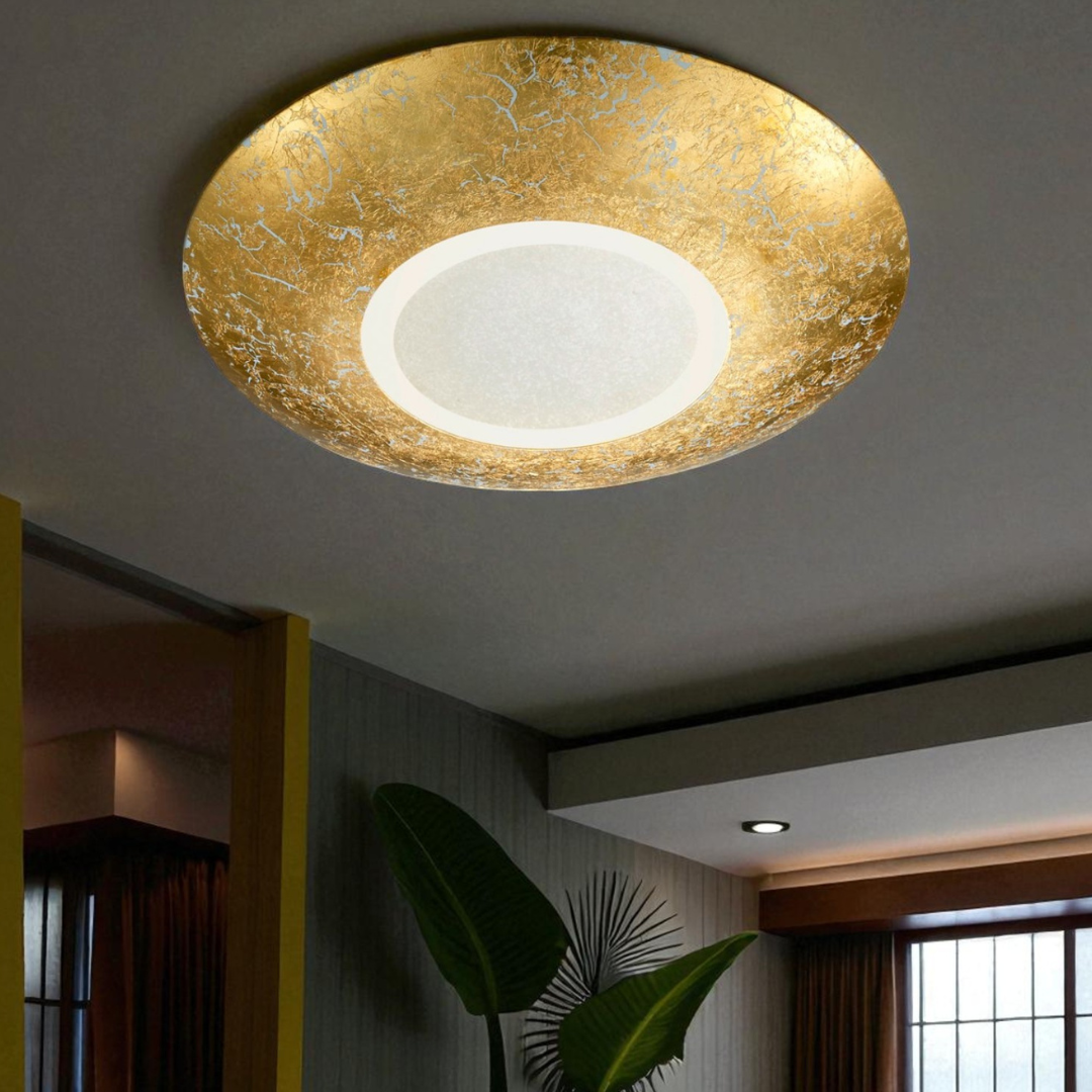 Lustra LED CHIROS Gold CIRCLE DESIGN / AURIE / 32CM CEILING LIGHT