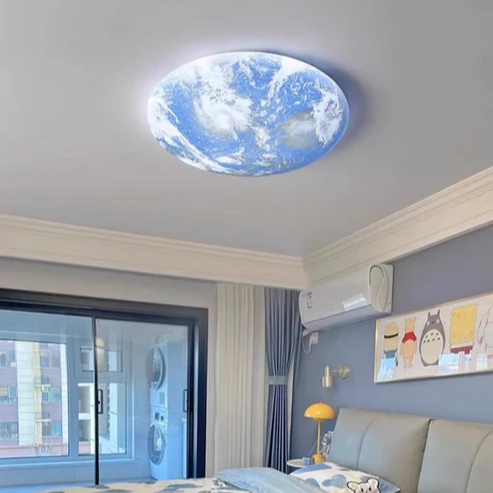 Plafoniera LED 96W 50CM EARTH Echivalent 500W ALBASTRU / 50CM / MINIMALIST DESIGN Lighting Fixtures