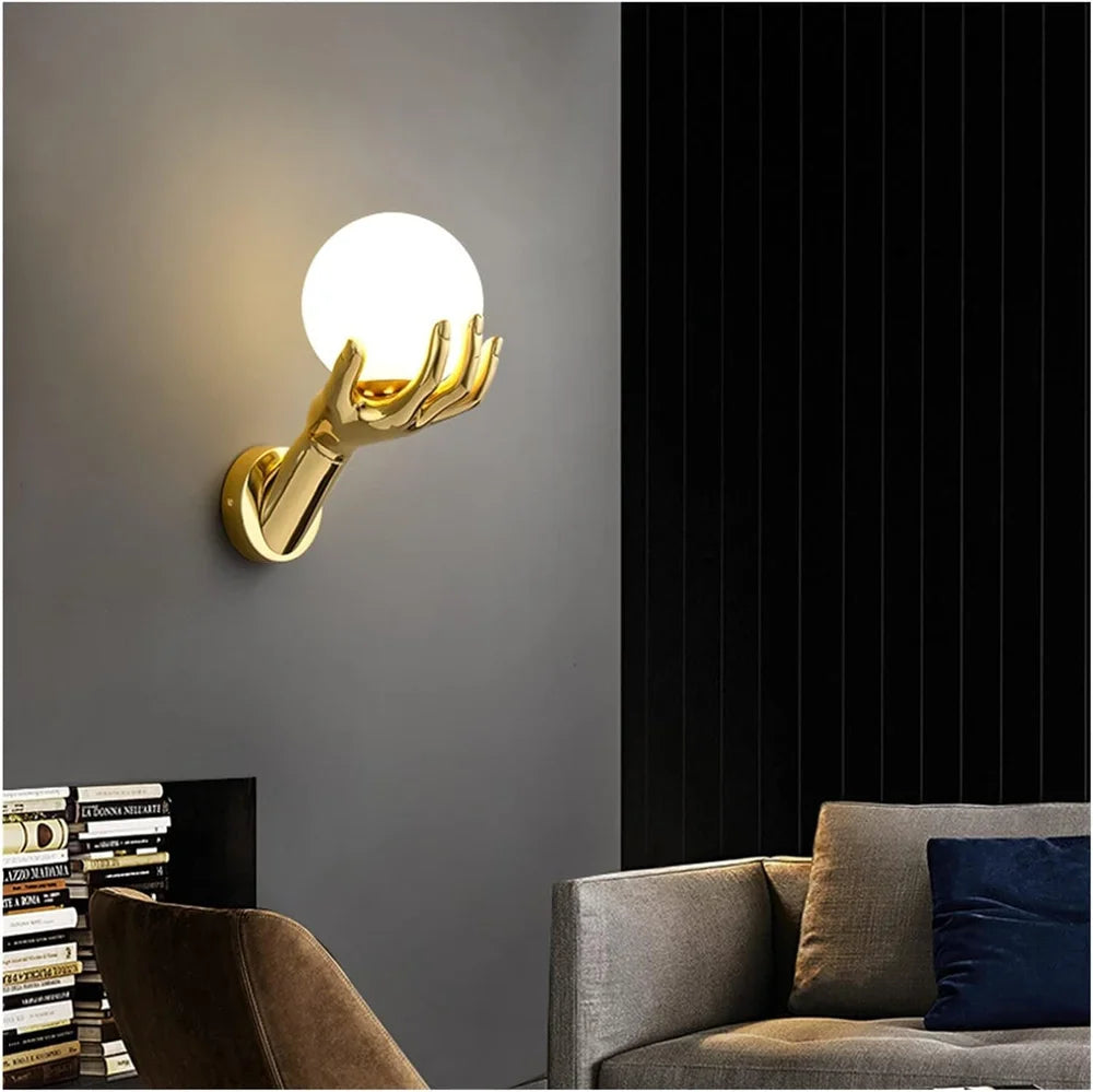 Aplica Luxury Golden Hand Wall Light Fixtures