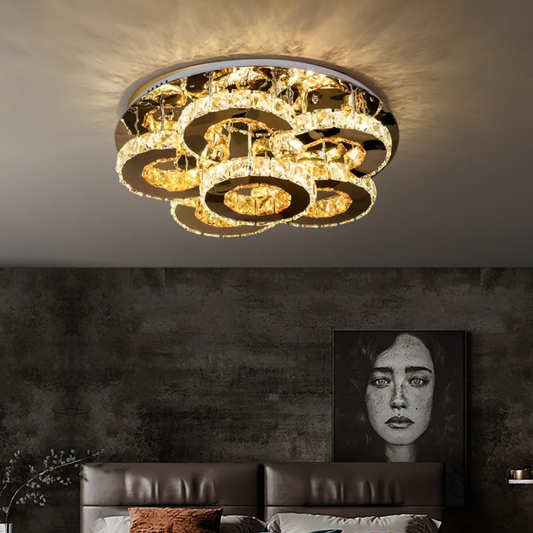 Lustra LED Elegance Aurora Cristal Telecomanda CHROME / 50CM / CRISTAL Chandeliers