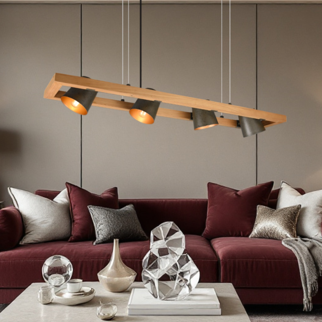 Lustra Suspendata 4xE14 Lyssé 25W LEMN / SUSPENDATE Lighting Fixtures