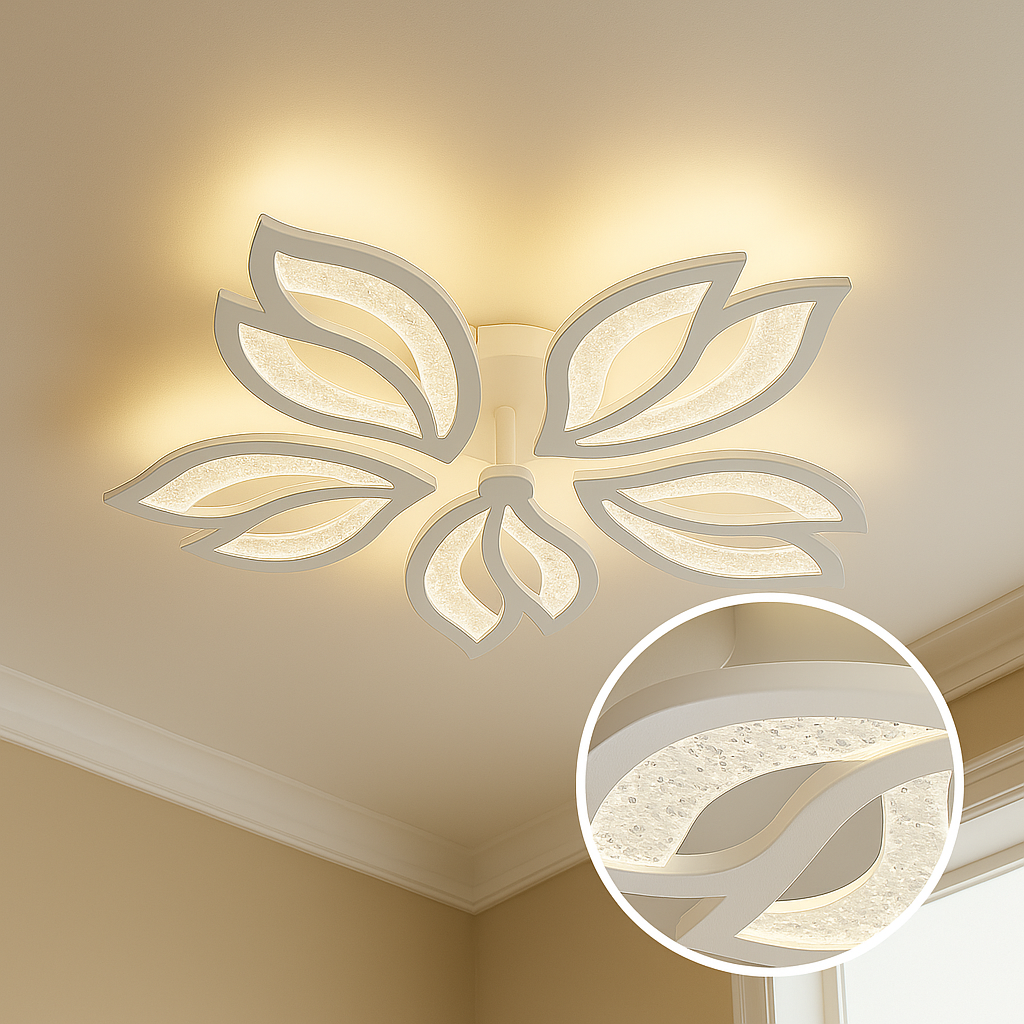 Lustra LED Anemone Bubbles Echivalent 500W Telecomanda ALBA / FLOWER DESIGN / 60CM Lighting Fixtures