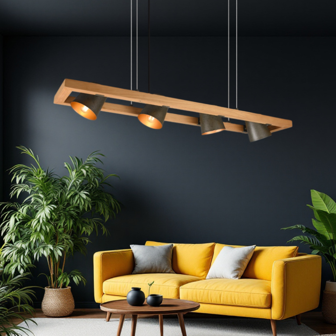 Lustra Suspendata 4xE14 Lyssé 25W LEMN / SUSPENDATE Lighting Fixtures