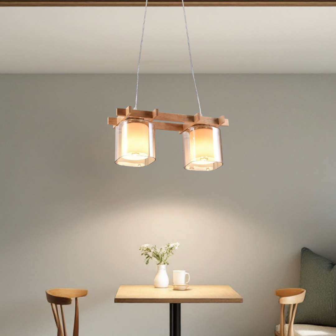 Lustra Lemn 2xE27 NovaWood HY-C5120/2LEMN LEMN Lighting Fixtures