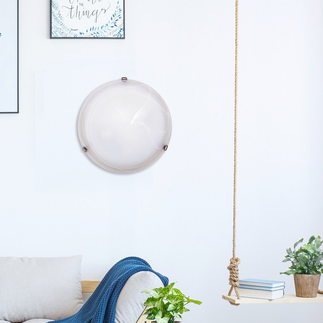 Plafoniera SALOME White & Silver Rotunda 30CM APLICA PERETE / TAVAN / 30CM led ceiling light