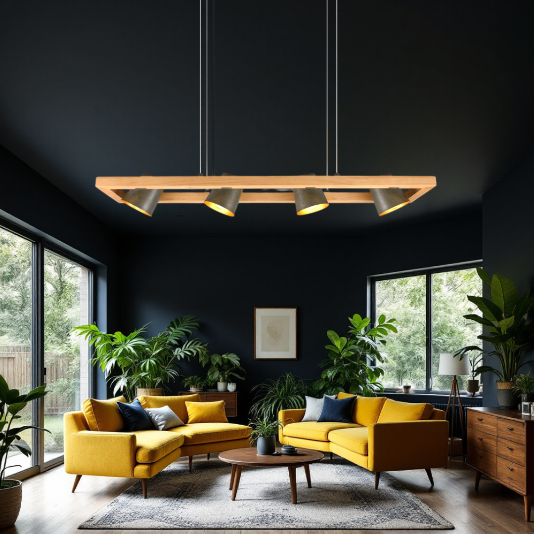 Lustra Suspendata 4xE14 Lyssé 25W LEMN / SUSPENDATE Lighting Fixtures