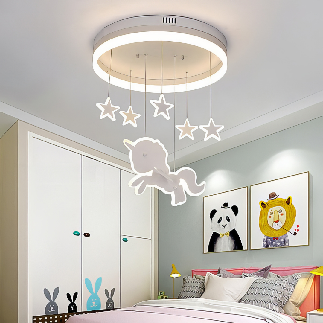 Lustra LED 100W Starry Unicorn Telecomanda 5305 ALBA / 50CM / KIDS Lighting Fixtures