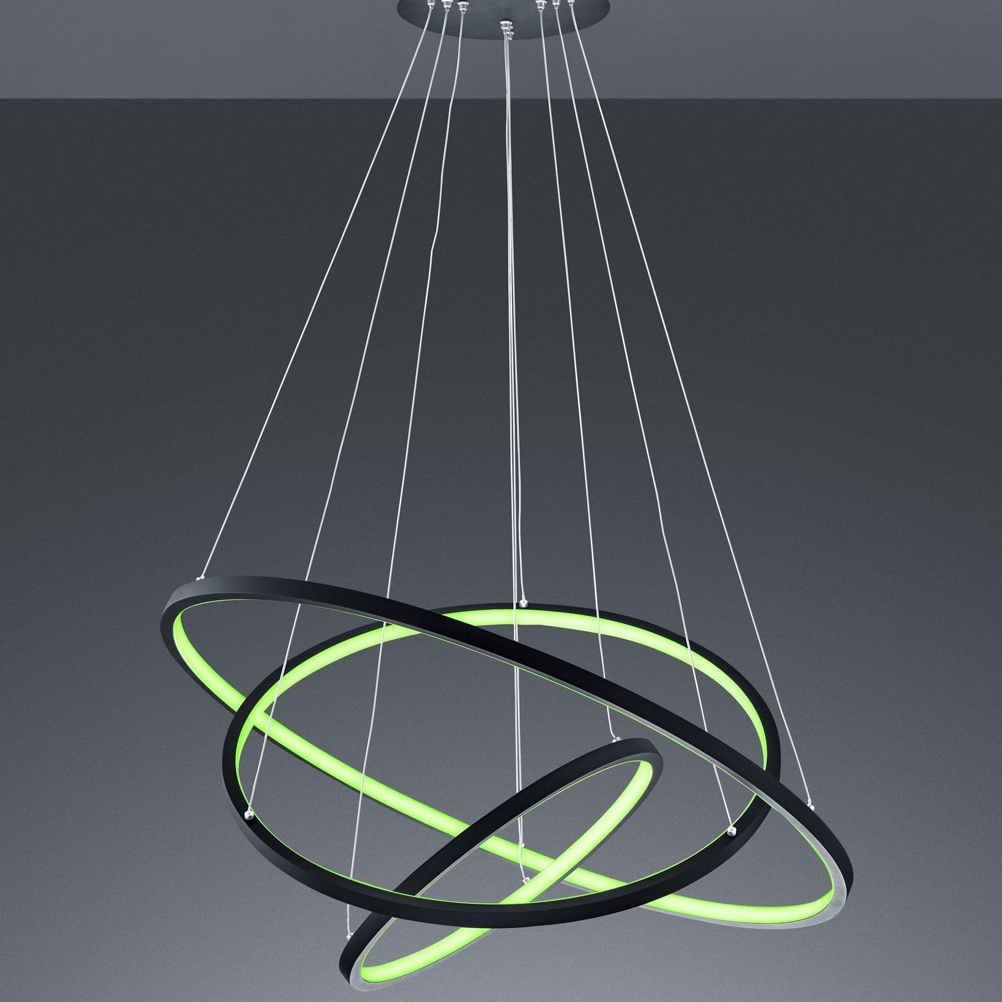 Lustra LED RGB-CCT AARON Black WIZ SMART Echivalent 1000W Telecomanda NEAGRA / 80CM / SUSPENDATE Lighting Fixtures