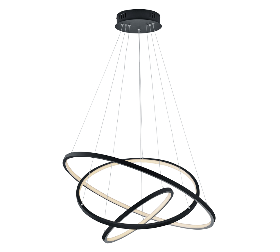 Lustra LED RGB-CCT AARON Black WIZ SMART Echivalent 1000W Telecomanda NEAGRA / 80CM / SUSPENDATE Lighting Fixtures