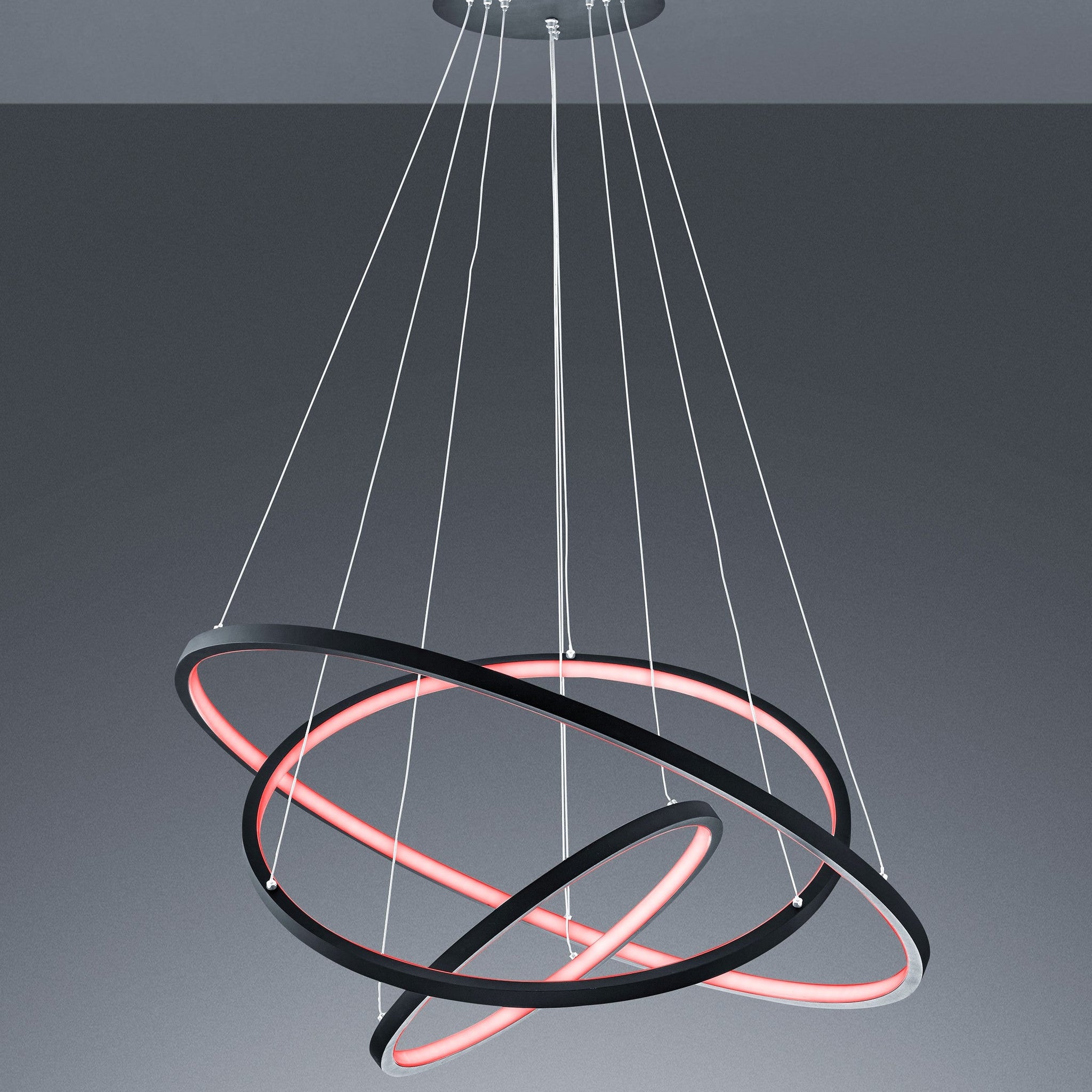 Lustra LED RGB-CCT AARON Black WIZ SMART Echivalent 1000W Telecomanda NEAGRA / 80CM / SUSPENDATE Lighting Fixtures