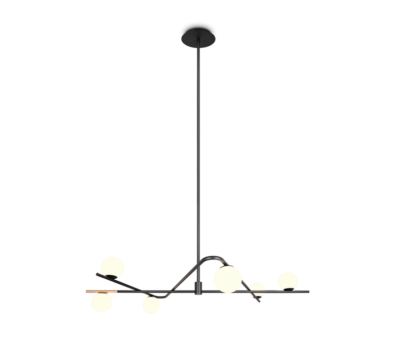 Lustra Premium Flaming Black & Gold 6xG9