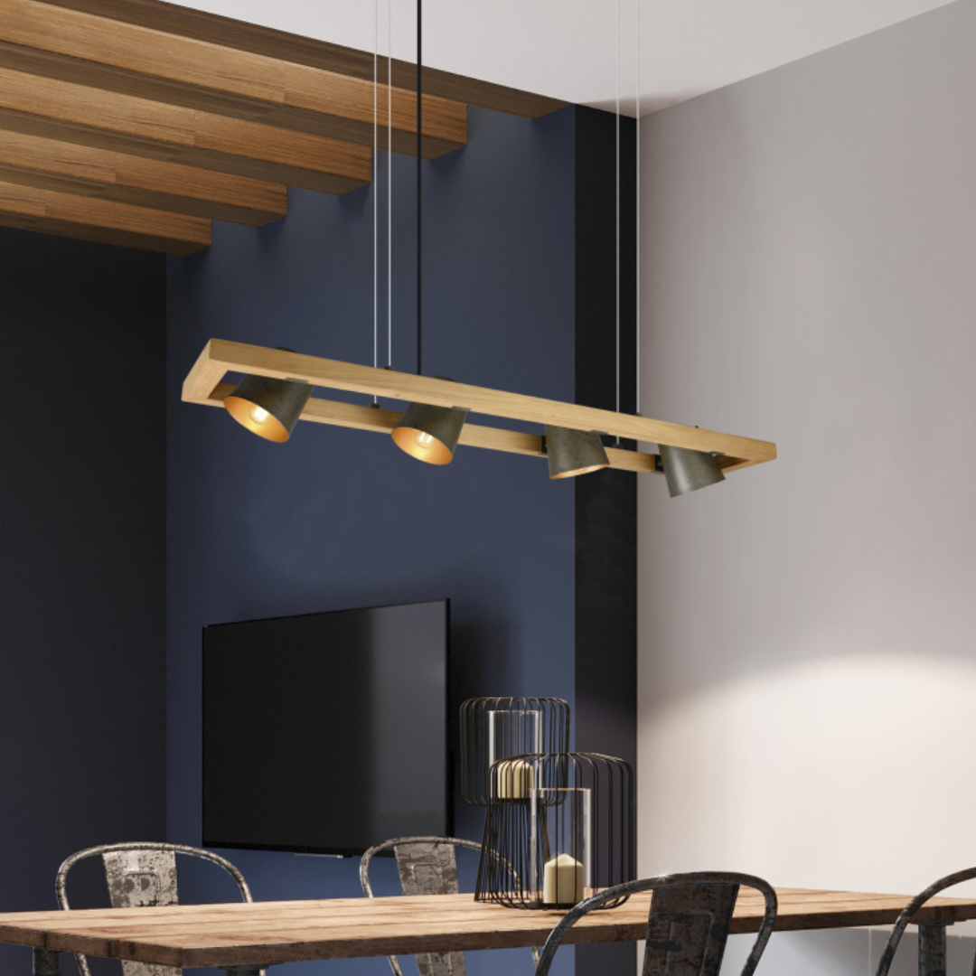 Lustra Suspendata 4xE14 Lyssé 25W LEMN / SUSPENDATE Lighting Fixtures