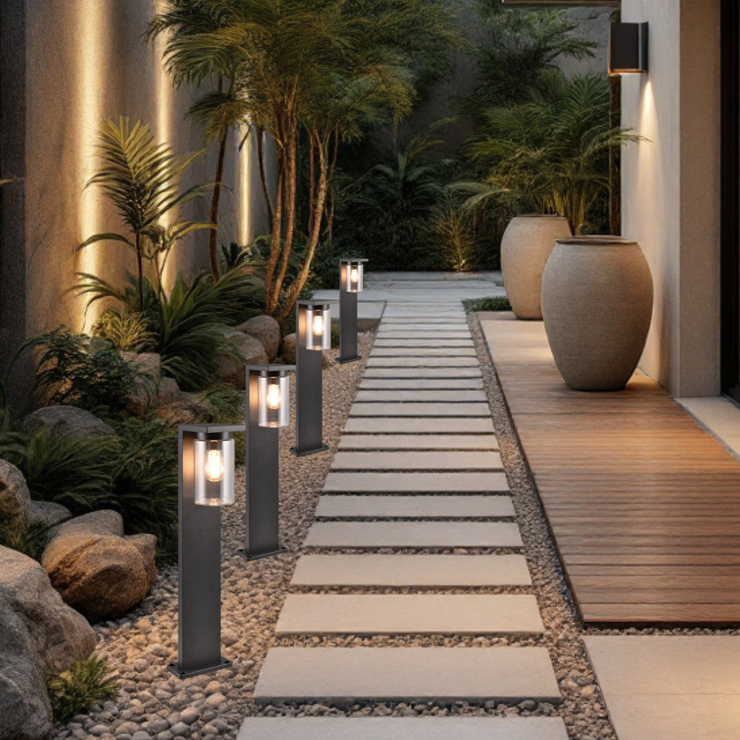 Stalp Ornamental cu Senzor Negru 65CM GARDEN POLE