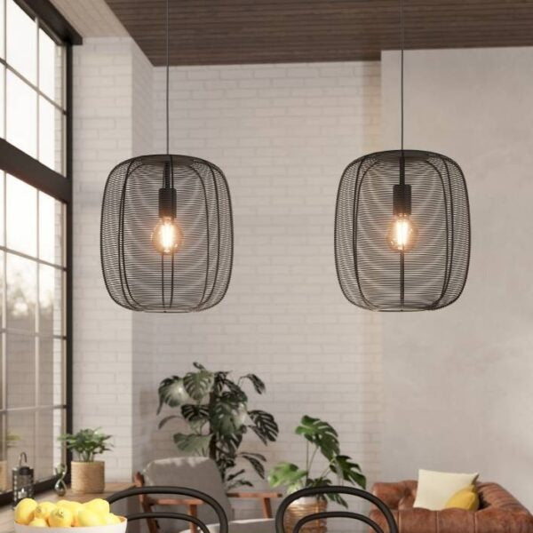 Lustra Suspendata RINROE Black 110CM NEAGRA / VINTAGE SI RETRO DESIGN / 110CM Chandeliers