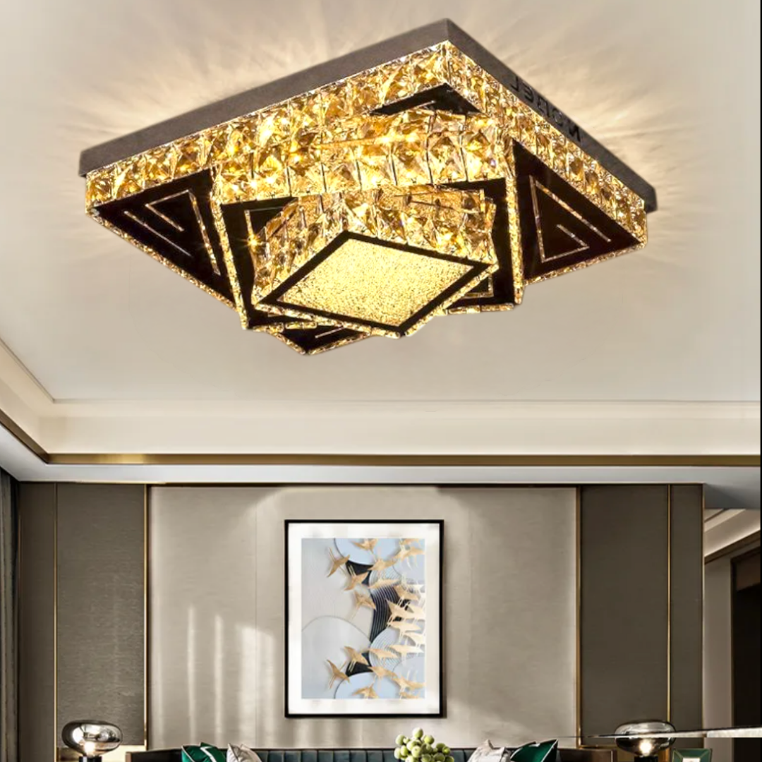 Lustra LED Aplicata Royal Prism Cristal Telecomanda CHROME / 40CM / CRISTAL Chandeliers