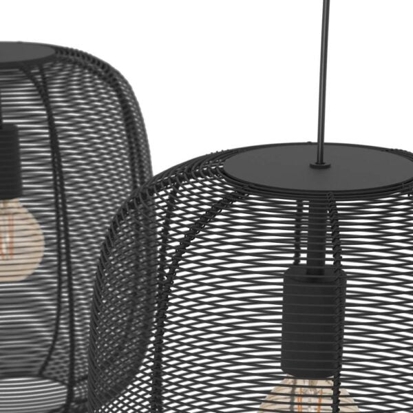 Lustra Suspendata RINROE Black 110CM NEAGRA / VINTAGE SI RETRO DESIGN / 110CM Chandeliers