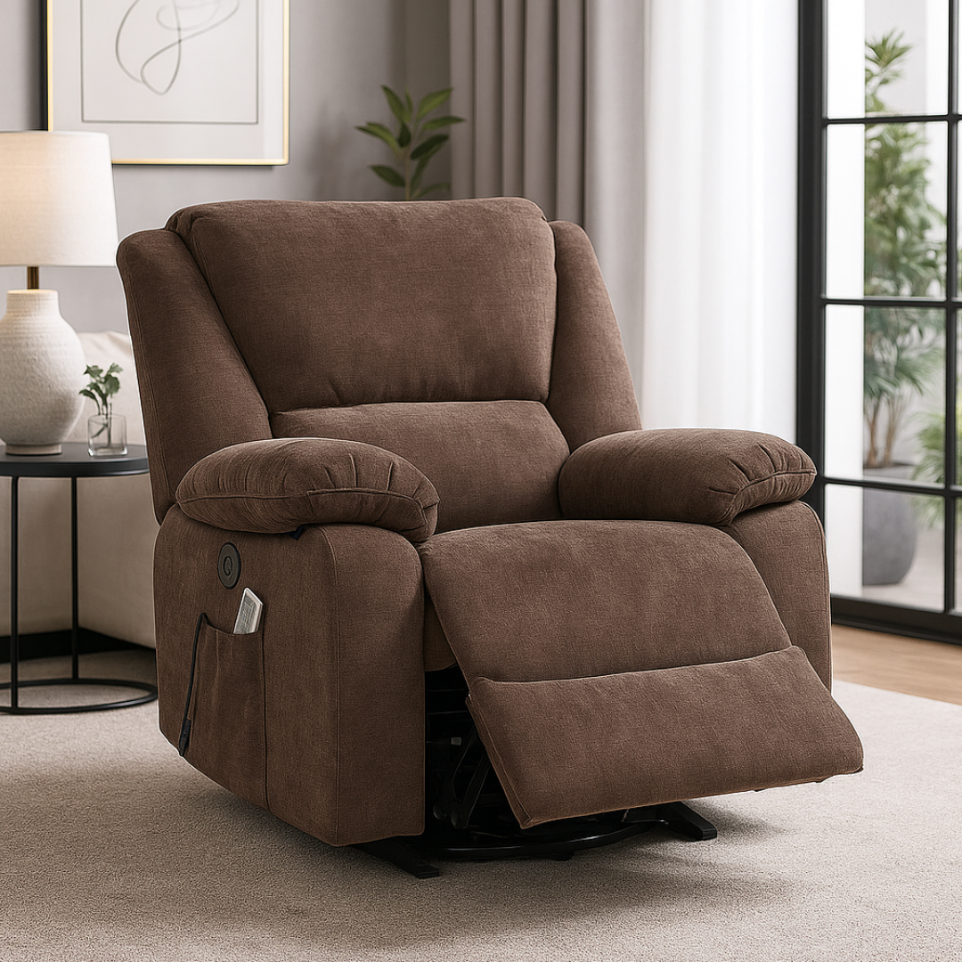 Fotoliu cu Masaj și Încălzire Recliner Electric Maro FOTOLIU CU MASAJ/RECLINER/INCALZIRE / Brown Chairs