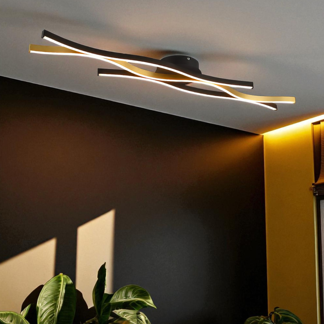 Lustra LED BLAZE Black Gold 35W NEGRU + AURIU / MINIMALIST DESIGN Lighting Fixtures